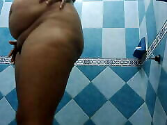 my mantan tarno chubby brunnette wife taking a shower