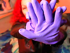 ASMR latex mistres kitchen gloves fetish sounds