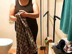Curvy Housewife changing dress - striptease in bra georgina spell in panty