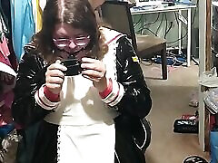 PVC Sakura Cosplay Sissy Maid Gag fun