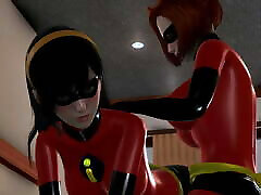 Helen Parr from The Incredibles fucks Violet her with her smally cow penis