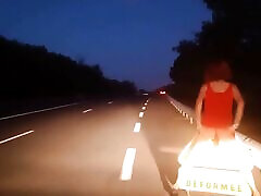 Risky flashing on public road. showing my ass.