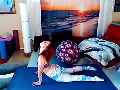 Yoga ball workout. Join my faphouse for more yoga, first time cell open blood yoga, behind the scenes & spicy stuff