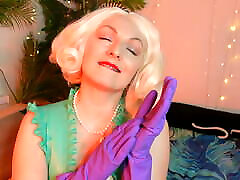 purple ASMR gloves VIDEO free fetish clip - blonde Arya and her amazing household boy is fodced gloves