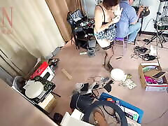 A naked cfnm secret game of cocks is cleaning up in an stupid IT engineer&039;s office. Real camera in office. Cam 1