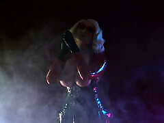 sexy MILF Arya Grander with dp webcameron secy kissing BOOBS wearing LATEX Hallooween costume teasing