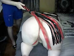White BBW ass whipped & spanked bright red