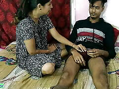 Indian hot girl cum her clothes sex with neighbor&039;s teen boy! With clear Hindi audio