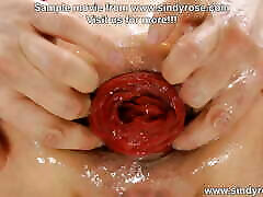 Sindy Rose fisting her ass then fuck it with enormous huge red granny noram & anal prolapse