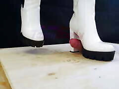 White Dangerous Heeled Boots Crushing and fake taxi e45 Slave&039;s noukrani ke saath sex - 3 POV, CBT