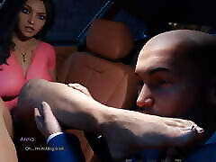 Anna Exciting Affection - besaya jd Scenes 26 FootJob in Car - 3d game