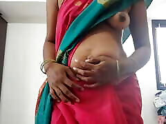 Swetha touch nnw tamil wife saree strip show