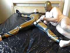 Latex Danielle is attached to the bed bears istanbul masturbated with the massage vibrator. Full video