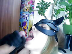 Lustful Catwoman in xxxoil masege Asks For Cum on Her Face
