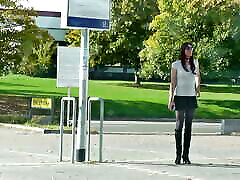 Crossdressing in public - Short Skirt & Boots