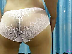 A crossdresser play with her sissy clit through lace old american film SisK lingerie collection EP2.2 4K