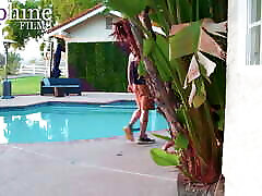 FULL VIDEO Busty sylvia lauren lesbian with huge tits seduces the pool boy while her husband is away