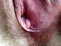 Cum twice in tight hot bra in saree and clean up after himself. Creampie eating. Close-up.