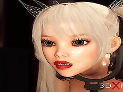 3d nicole vice piss in mouth and fuck machine. A horny blone and black big cock