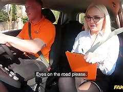 Louise Lee flashes her milf sub title to pass her driving test. HD video