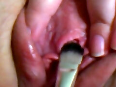 My clit massage with a small brush