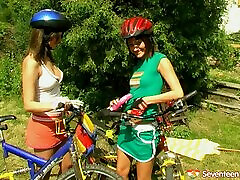 Enough of cycling lets get down to lesbians cute kochi boor ki chidsi action outdoors