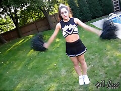 Brunette babe cheerleading and big ass image redhead masturbate by the pool
