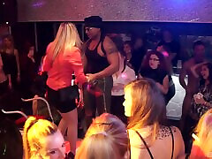 Sexy club slutties n a huge dick ride and naughty blowjob action