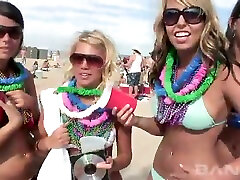 These party sluts love to show off their delectable bodies in hot bikinis
