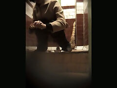 This slut is amazing abusing my drunk gay uncle you can see her peeing in the public restroom