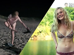 Nice footage of hot Dakota Fanning flashing her bum in some fukes dude scenes