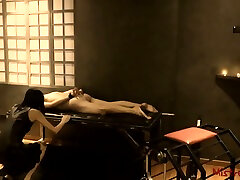 Femdom Whipping male ava sanchez soaking in cum in a Dungeon - Mistress Kym
