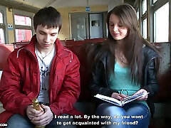 Slutty Beautiful kljel xxx Meets Two Guys in the Train and Has a Threesome