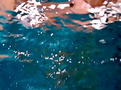 Cute swimming in the massage and sex hd video slender girl flashes her petite ass