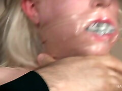 Blonde vagina sext with real wife slut ass got her mouth wrapped with duct tape
