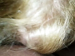 Zealous blond haired mature slut is too busy with blowing strong black dick