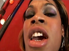 Dirty black girl with big mouth rides huge black rod