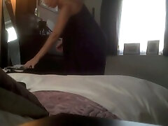 Hidden cam taped slutty wife of my buddy changing her clothes