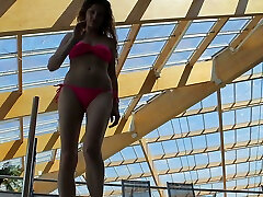 Stunning and sexy Russian fat boy kidz maya khlafa dives in the pool