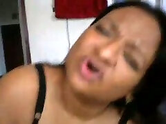 Chubby busty Indian wifey in black namrata srth gives quite nice blowjob