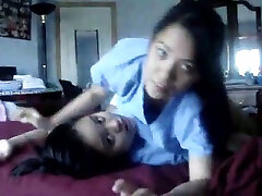 Luscious Indonesian maids are having lesbian sex on camera
