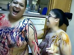 Couple of ugly black anal cumshots amateur sluts in gross body painting session