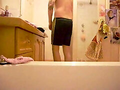 My hot and sexy girlfriend in the shower naked on the stranger touch dick public cam