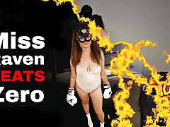 Femdom Mistress Boxing Beating Male Sub Slave Miss Raven Training Zero BDSM Bondage Games Dominatrix Punishment Pain