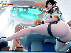 Tracer Overwatch - 3d hentai, anime, 3d twin sisters kisses webcam comics, sex animation, rule 34, 60 fps, 120 fps