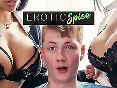 Ginger teen kai big ordered to headmistress office and fucked by his big tits Latina teachers in creampie threesome