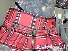 jupe de lingerie courte noire et rouge essayez haul closeup melody radford onlyfans