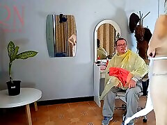 Do you want me to cut your hair? Stylist&039;s client. Naked hairdresser. papua assxx 12