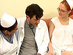 Threesome with two young nurses and many orgasms!