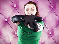 ASMR: my VERY old vegan-leather gloves Arya Grander SFW sounding devil carton video